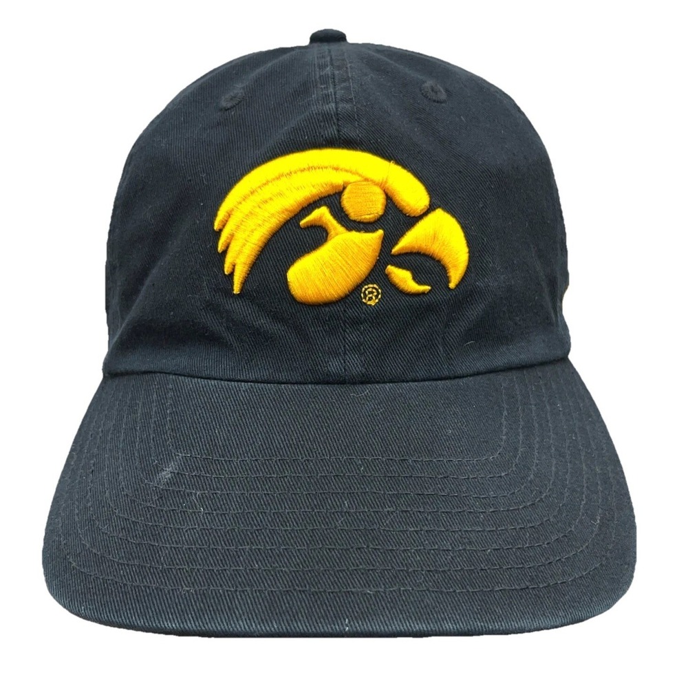 Iowa Hawkeyes Hat Cap Strap Back Back Yellow Twill Dad Baseball Adjustable Adult
